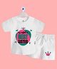 The Peppy Tend 100% Cotton Knit Raksha Bandhan Theme Half Sleeves Worlds Best Sister Text Printed Tee & Shorts Set - White