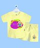 The Peppy Tend 100% Cotton Knit Rakshabandhan Theme Half Sleeves My First Rakhi Printed Tee & Coordinating Shorts Set - Yellow