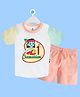 The Peppy Tend 100% Cotton Knit Janmashtami Theme Half Sleeves My 1st Janmashtami Text Printed Tee & Shorts Set - Multi Colour