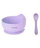 Tony Stark Silicone Bowl & Spoon for Baby Feeding, Good Suction Design for Toddler & Baby Bowl and Spoon Set, Non-Slip, BPA-Free Baby Product (Lavender)