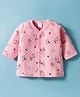 Tango Knit Full Sleeves Front Open Jhablas With Animal Print - Pink