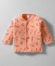 Tango Fleece Knit Full Sleeves Printed Jhabla - Peach