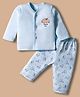 Tango Interlock Knit Full Sleeves Night Suit with Bear Print - Light Blue