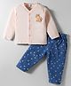 Tango Single Jersey Knit Full Sleeves Night Suit with Tiger Print - Peach