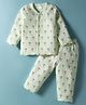 Tango Interlock Knit Full Sleeves Co-ords Night Suit with Balloon Print - Light Green