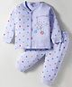 Tango Interlock Knit Full Sleeves Night Suit with Bear Print - Light Blue