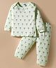 Tango Interlock Knit Full Sleeves Co-ords Night Suit with Balloon Print - Light Green