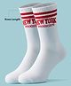 Pine Active Cotton Lycra Knit Terry Breathable Knee Length Football Socks - White