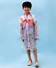 M'andy Full Sleeves Football Players Printed Hooded Raincoat - White