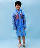 M'andy Full Sleeves Football Players Printed Hooded Raincoat - Light Blue