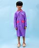 M'andy Full Sleeves Colour Blocked Hooded Raincoat - Purple