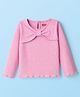 Babyhug 100% Cotton Knit Full Sleeves Top with Polka Dot Print - Pink