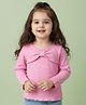 Babyhug 100% Cotton Knit Full Sleeves Top with Polka Dot Print - Pink
