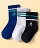Pine Active Cotton Lycra Knit Terry Breathable Calf Length Athletic Socks Pack of 3 - Multicolor