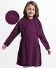 Hola Bonita Knitted Sweater Dress & Full Sleeves Woollen Shrug With Cable Knit Design - Plum