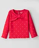 Babyhug 100% Cotton Knit Full Sleeves Top with Polka Dot Print - Red