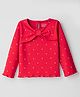 Babyhug 100% Cotton Knit Full Sleeves Top with Polka Dot Print - Red
