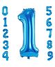 FI - FLICK IN 1 Pc Big Size Number 1 Foil Balloon 32 Inch Large Blue Number Foil Balloon 0 to 9 Number Balloons for Decoration 1st Birthday Anniversary Decoration Items (Pack of 1, Blue)