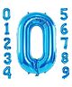 FI - FLICK IN 1 Pc Big Size Number 0 Foil Balloon 32 Inch Large Blue Number Foil Balloon 0 to 9 Number Balloons for Birthday Anniversary Decoration Items (Pack of 1, Blue)