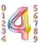 FI - FLICK IN 1 Pc Big Size Number 4 Foil Balloon 32 Inch Large Rainbow Number Foil Balloon Gradient 0 to 9 Number Balloons for Decoration 4th Birthday Decoration Items (Pack of 1, Rainbow)