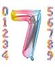 FI - FLICK IN 1 Pc Big Size Number 7 Foil Balloon 32 Inch Large Rainbow Number Foil Balloon Gradient 0 to 9 Number Balloons for Decoration 7th Birthday Decoration Items (Pack of 1, Rainbow)