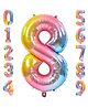 FI - FLICK IN 1 Pc Big Size Number 8 Foil Balloon 32 Inch Large Rainbow Number Foil Balloon Gradient 0 to 9 Number Balloons for Decoration 8th Birthday Decoration Items (Pack of 1, Rainbow)