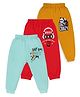 Tiny Hugs Cotton Knit Pack of 3 Headphones & Animals Printed Pajamas - Mustard Blue & Red