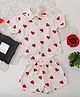Qvink Cotton Woven Half Sleeves Hearts Printed Coordinating Shirt & Shorts Set - White