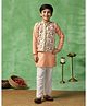 Fashion Dream Cotton Blend Woven Full Sleeves Chevron Printed Kurta Pant With Jacket Set - Orange
