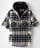 Noddy Full Sleeves Checked Hooded Jacket - Navy Blue