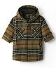Noddy Full Sleeves Checked Hooded Jacket - Brown