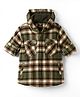 Noddy Full Sleeves Checked Hooded Jacket - Olive