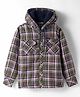 Noddy Full Sleeves Checked Hooded Jacket - Olive Green