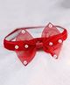 BABY Charm Net Bow Applique Detailed Pearls Embellished Headband - Red
