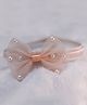 BABY Charm Pearls Embellished Bow Applique Detailed Headband - Peach