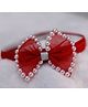 BABY Charm Bow Applique Detailed Pearls Embellished Headband - Red