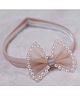 BABY Charm Pearls Embellished Bow Applique Detailed Headband - Peach