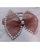 BABY Charm Pearls Embellished Bow Applique Detailed Headband - Brown