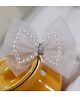 BABY Charm Pearls Embellished Double Bow Applique Detailed Headband - White