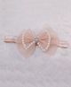 BABY Charm Bow Applique Detailed Pearls Embellished Headband - Peach