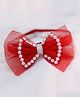 BABY Charm Bow Applique Detailed Pearls Embellished Headband - Red