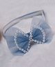 BABY Charm Bow Applique Detailed Pearls Embellished Headband - Sky Blue