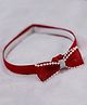 BABY Charm Pearls Embellished Bow Applique Detailed Headband - Red