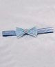 BABY Charm Bow Applique Detailed Pearls Embellished Checked Headband - Sky Blue