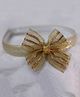 BABY Charm Bow Applique Detailed Striped & Shimmered Headband - Gold