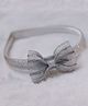 BABY Charm Bow Applique Detailed Striped & Shimmered Headband - Silver