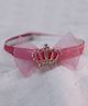 BABY Charm Stones Embellished Crown Applique Detailed Headband - Pink