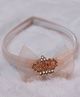 BABY Charm Stones Embellished Crown Applique Detailed Headband - Peach