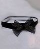 BABY Charm Net Bow Applique Detailed Stones Embellished Headband - Black