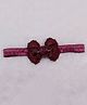 BABY Charm Queen Text Designed Bow Applique Detailed Headband - Maroon